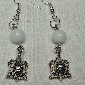 No 533 Handmade earrings with Tibetan silver turtles charms